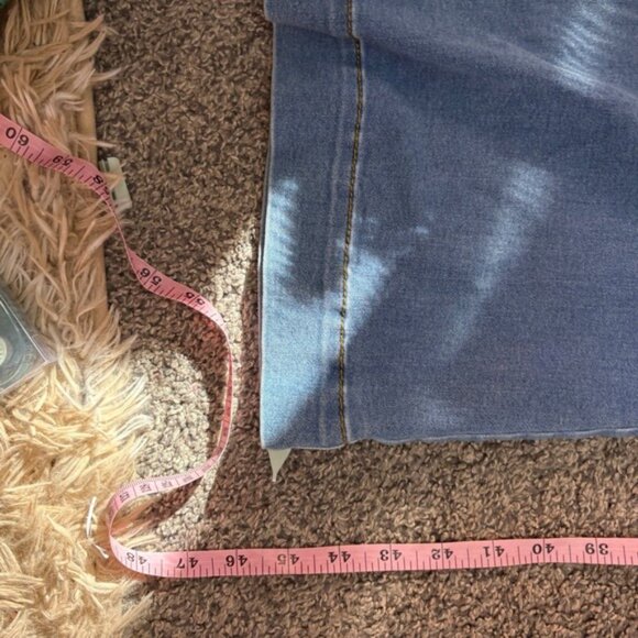 Women's Flare Leg Sailor Denim Jeans High Waist Button‎ Accent Wide Leg - Picture 8 of 10